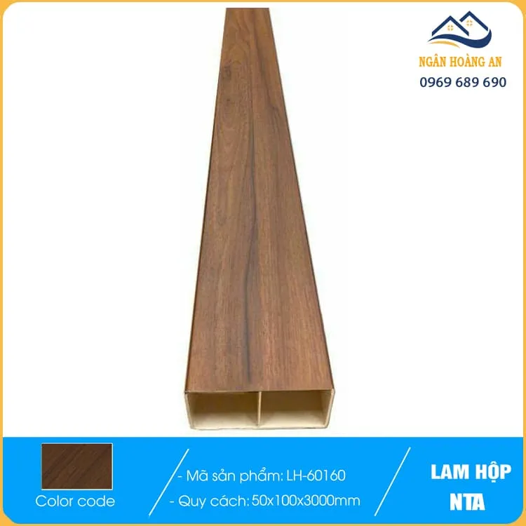 Thanh Lam Cột Nhựa Giả Gỗ Trang Trí Cầu Thang NTA 50x100 LH-60160